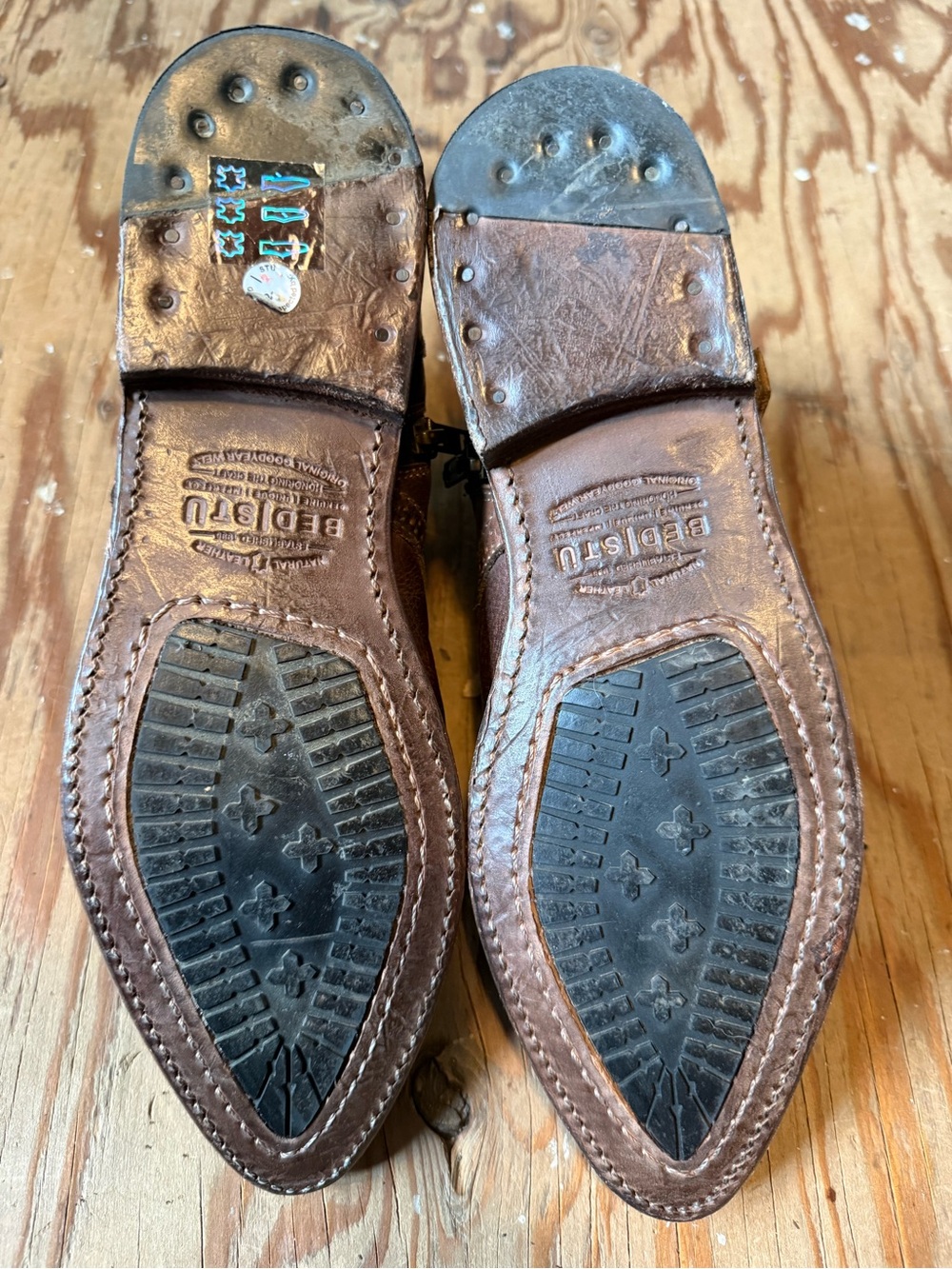 BED|STU Brown Leather Chukka Boots with Fringe & Side Zip - Picture 4 of 6
